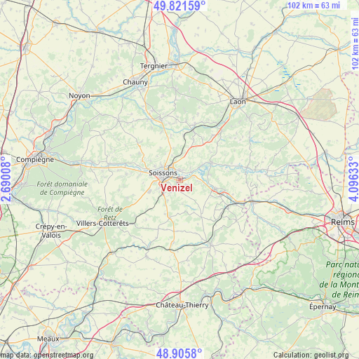 Venizel on map