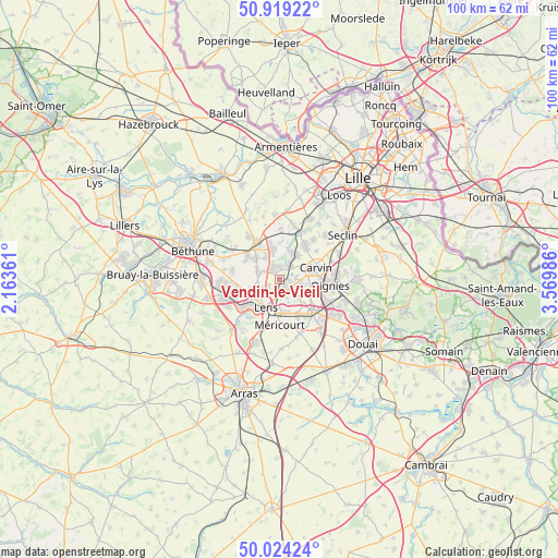 Vendin-le-Vieil on map
