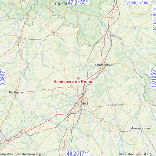 Vendeuvre-du-Poitou on map