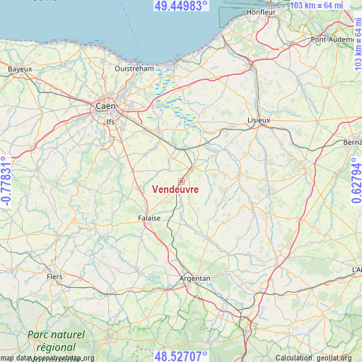 Vendeuvre on map