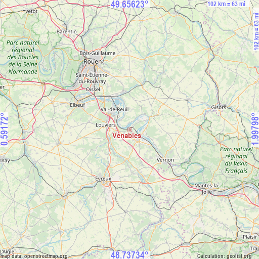 Venables on map