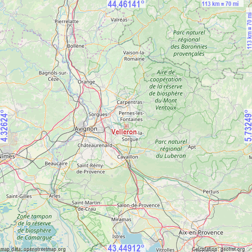 Velleron on map