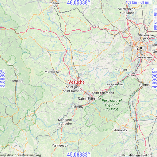 Veauche on map