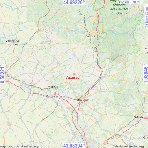 Vazerac on map