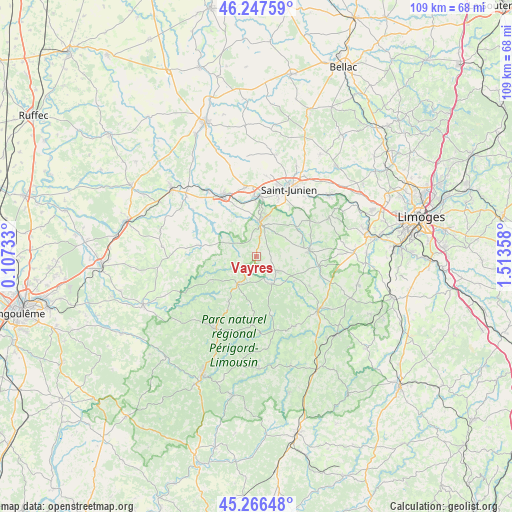 Vayres on map