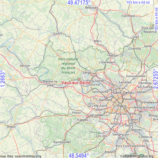 Vaux-sur-Seine on map