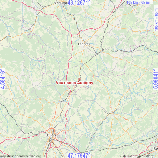 Vaux-sous-Aubigny on map