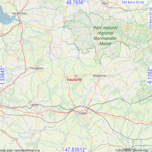 Vautorte on map