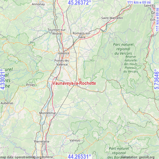 Vaunaveys-la-Rochette on map