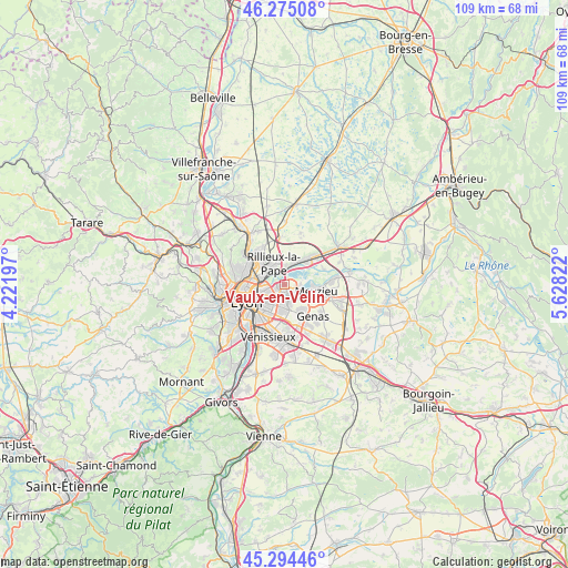 Vaulx-en-Velin on map