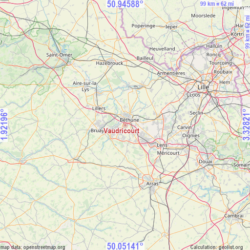 Vaudricourt on map