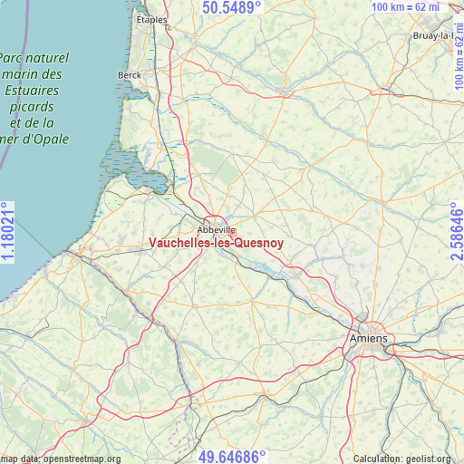 Vauchelles-les-Quesnoy on map