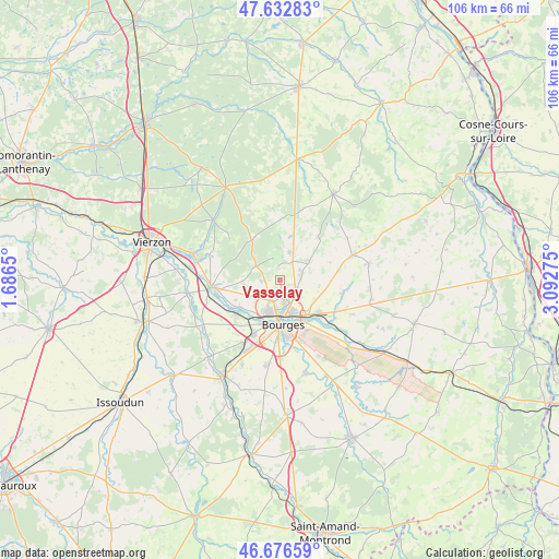 Vasselay on map