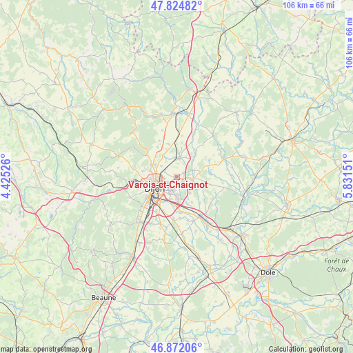 Varois-et-Chaignot on map