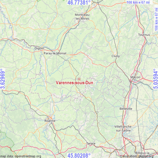 Varennes-sous-Dun on map