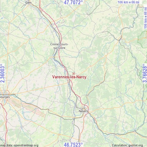 Varennes-lès-Narcy on map