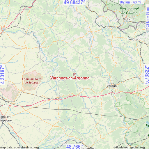 Varennes-en-Argonne on map