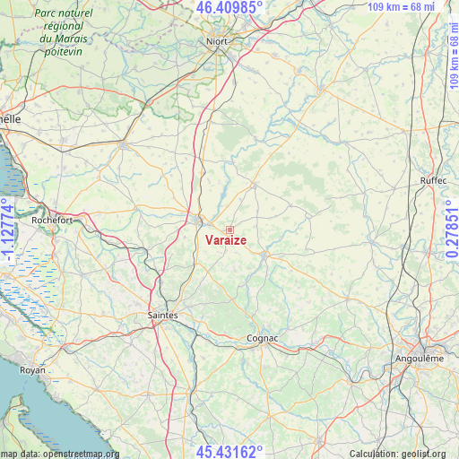 Varaize on map