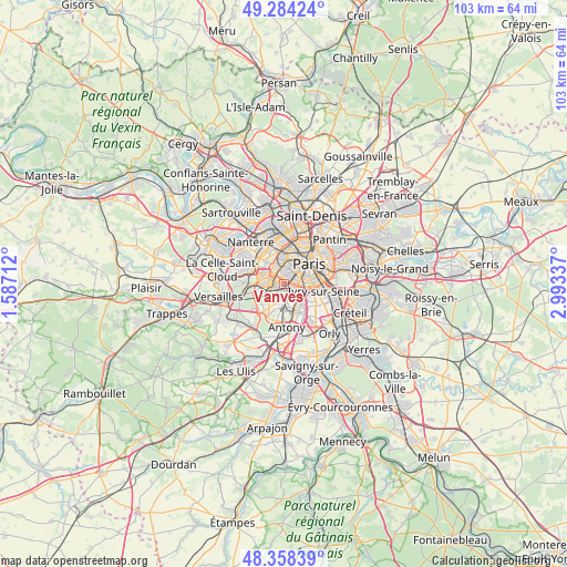 Vanves on map