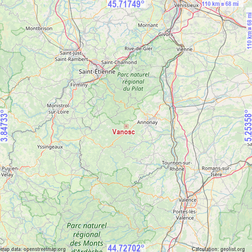 Vanosc on map