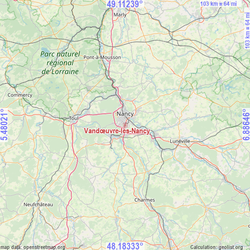 Vandœuvre-lès-Nancy on map