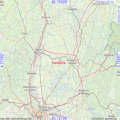 Vandeins on map