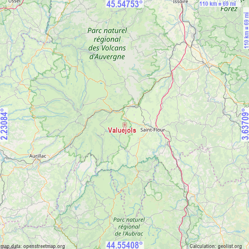 Valuéjols on map