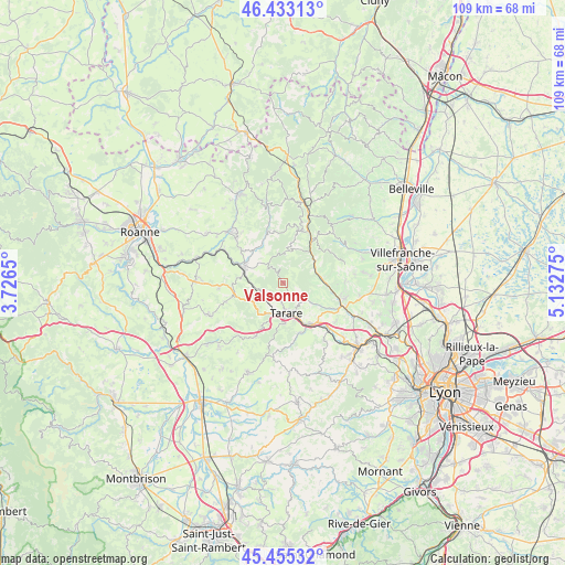 Valsonne on map