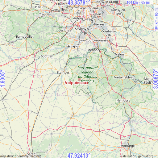 Valpuiseaux on map