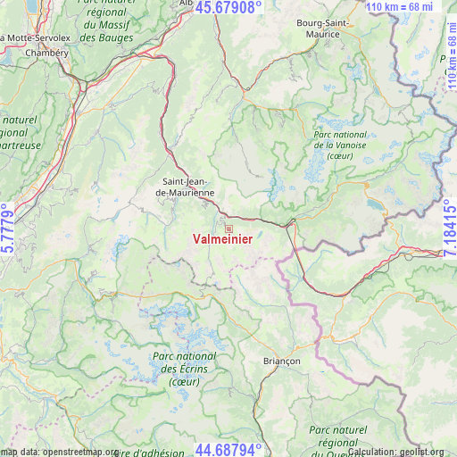 Valmeinier on map