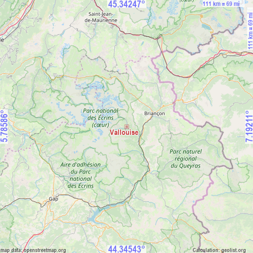 Vallouise on map