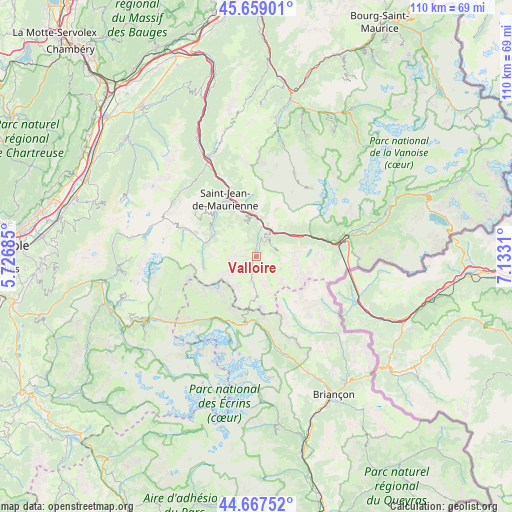 Valloire on map