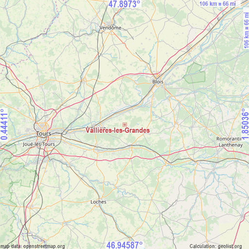 Vallières-les-Grandes on map