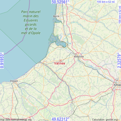 Valines on map