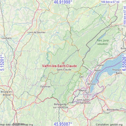 Valfin-lès-Saint-Claude on map