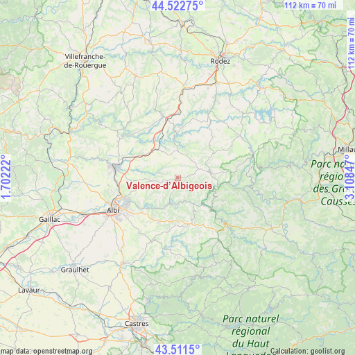 Valence-d’Albigeois on map