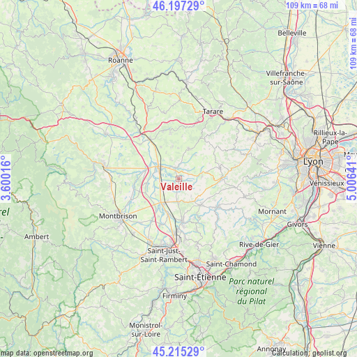 Valeille on map