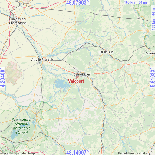 Valcourt on map