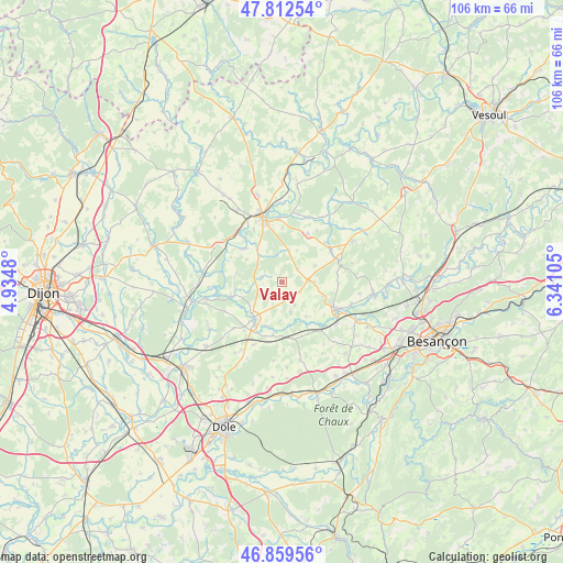 Valay on map