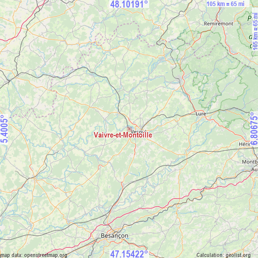 Vaivre-et-Montoille on map