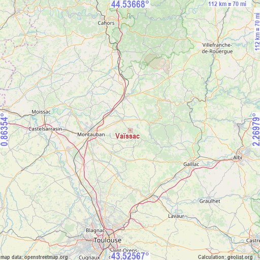 Vaïssac on map