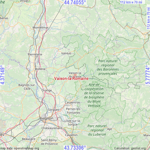 Vaison-la-Romaine on map