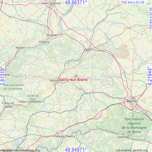 Vailly-sur-Aisne on map