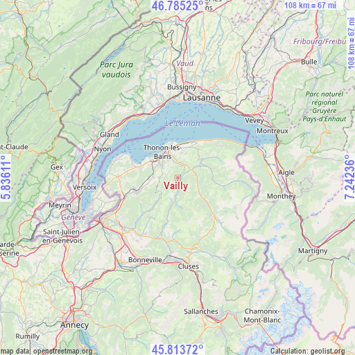 Vailly on map