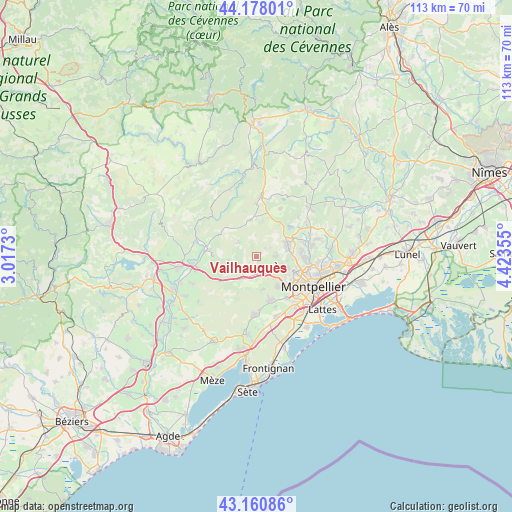 Vailhauquès on map