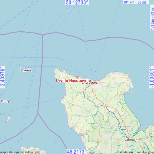 Urville-Nacqueville on map