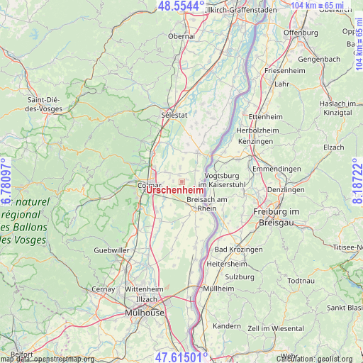 Urschenheim on map