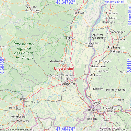 Ungersheim on map