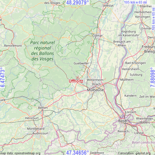 Uffholtz on map