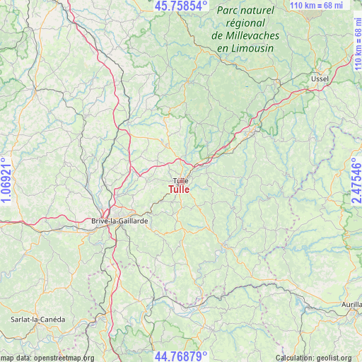 Tulle on map